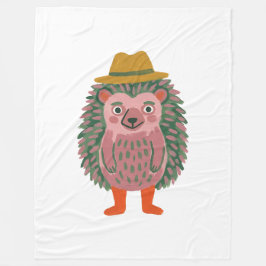 Knuffelige egel Fedora deken – Mosterd & Roze