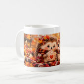 Knuffelige Egel & Uil Herfst Mok Bewerkbaar (Voorkant links)