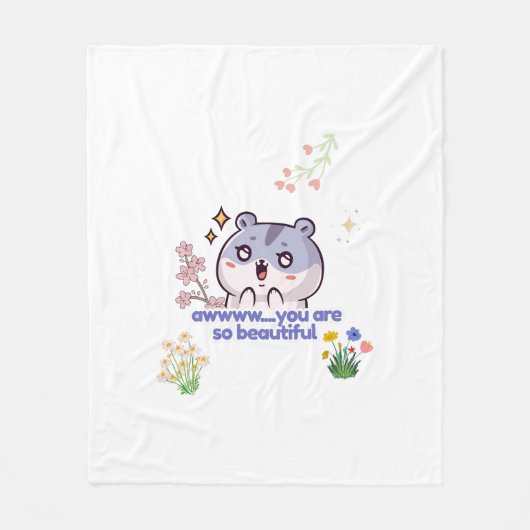 Knuffelige esthetische hamster fleece deken (Voorkant)