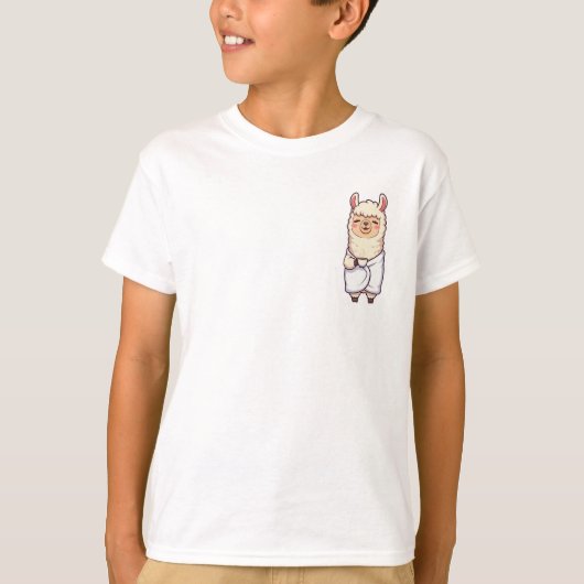 Knuffelige Fluffy Lama Cacaokinderen T-shirt (Voorkant)