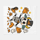 Knuffelige griezelige skeletgeit fleece deken (Voorkant (Horizontaal))