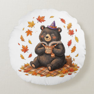 Knuffelige Halloween Pompoen Specerij Beer Knus He Rond Kussen