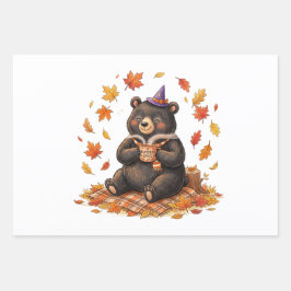 Knuffelige Halloween Pompoen Speculaas Beer T-Shir Inpakpapier Vel