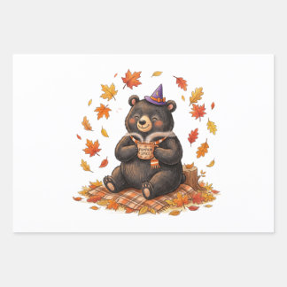 Knuffelige Halloween Pompoen Speculaas Beer T-Shir Inpakpapier Vel