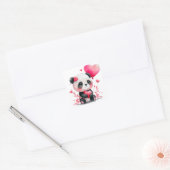 Knuffelige Hart Panda Beer Valentijn Vierkante Sticker (Envelop)