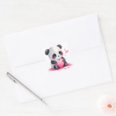Knuffelige Hart Panda Beer Valentijn Vierkante Sticker (Envelop)