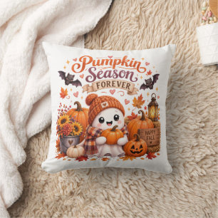 Knuffelige herfst spookpompoen Halloween Kussen
