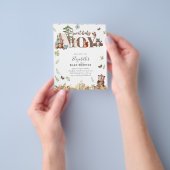 Knuffelige Houtland Beer Kampeer Jongens Baby Show Flyer (Hand)