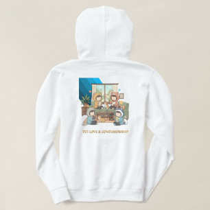 Knuffelige huisdiervrienden Chibi Anime Kunst Hoodie