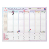 Knuffelige Kat Ballon Weekplanner Notitieblok (Voorkant)