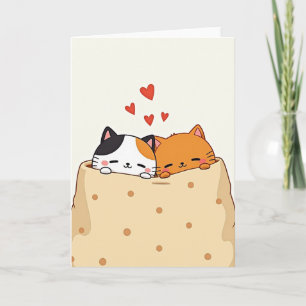 Knuffelige Katten Liefdeskaart Kaart