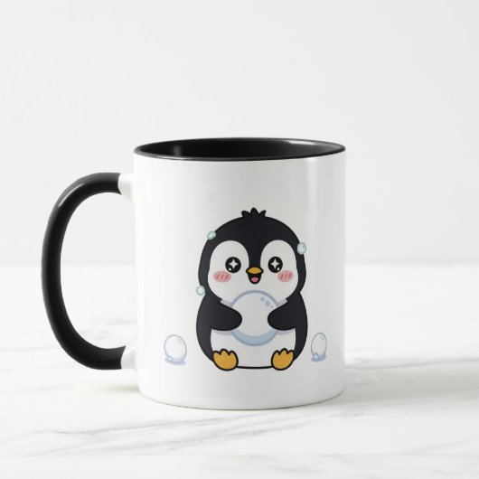 Knuffelige Kawaii Pinguïn Koude Winter Mok (Links)