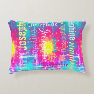 Knuffelige Kleurrijke Tie Dye Boho Uitdoving Geper Accent Kussen