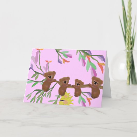 Knuffelige Koala Hugs Moederdag Kaart (Achterkant)