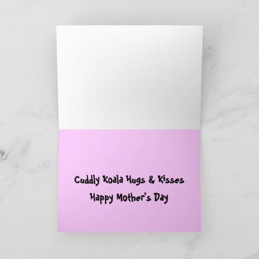Knuffelige Koala Hugs Moederdag Kaart (Binnen)