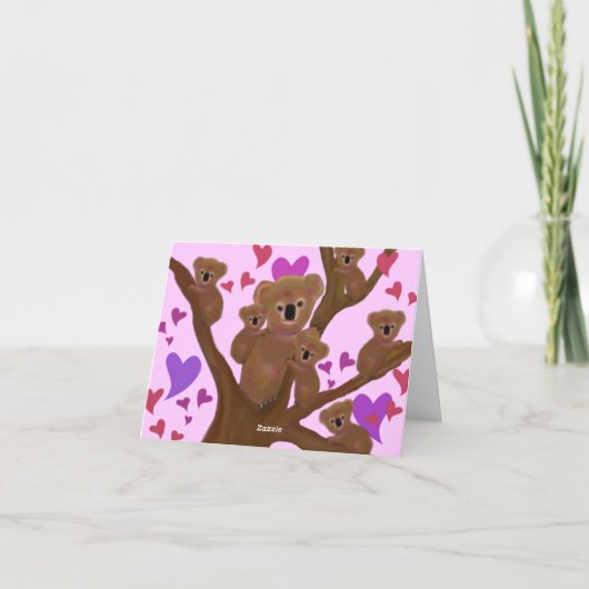 Knuffelige Koala Valentijn Kaarten (Achterkant)