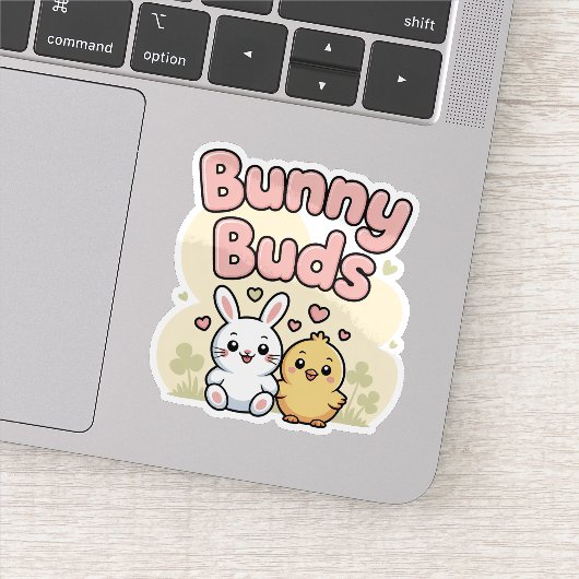 Knuffelige Konijnen Knoppen Pasen Sticker (Detail)