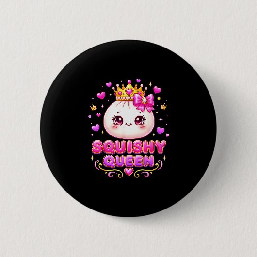 Knuffelige koningin dumpling kawaii pastel anime ronde button 5,7 cm (Voorkant)