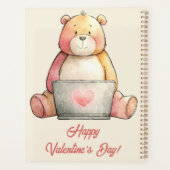Knuffelige laptopbeer Valentijnsdag Planner (Achterkant)