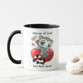 Knuffelige lemur met liefdespijlen - slokje liefde mok