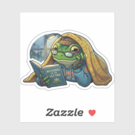 Knuffelige Lezende Kikker Sticker