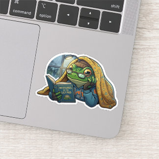 Knuffelige Lezende Kikker Sticker