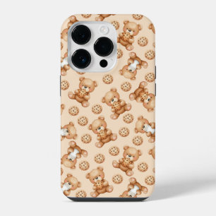 Knuffelige melk- en koekbeer naadloos patroon iPhone 14 plus hoesje