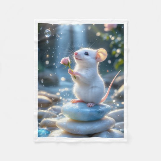 Knuffelige Muis Sherpa Deken (Voorkant)