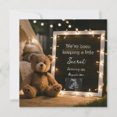 Knuffelige nacht met teddybeer zwangerschapsaankon kaart (Voorkant)