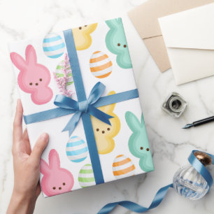 Knuffelige Paashaas Marshmallows Cadeaupapier