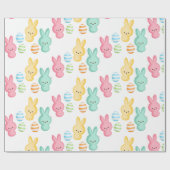 Knuffelige Paashaas Marshmallows Cadeaupapier (Vlak)