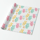 Knuffelige Paashaas Marshmallows Cadeaupapier (Uitgerold)
