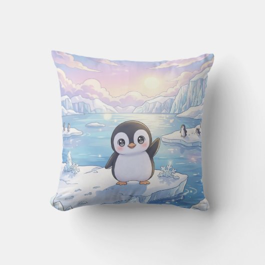 Knuffelige Pinguïn Ijsberg Kussen (Voorkant)