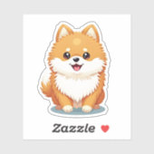 Knuffelige Pommerse pluis, Kawaii charme, klein Sticker (Vel)