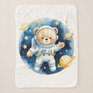 Knuffelige ruimtevaartbeer fleece deken
