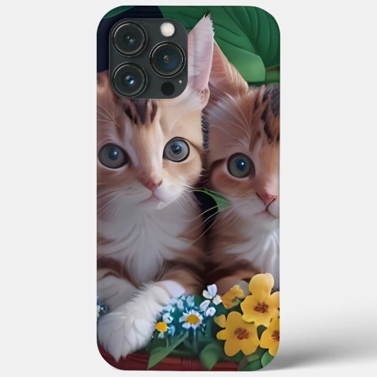 Knuffelige Schattigee Kittens in een bloemmand Case-Mate iPhone Case (Achterkant)
