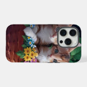 Knuffelige Schattigee Kittens in een bloemmand iPhone Hoesje (Achterkant horizontaal)