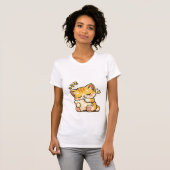 Knuffelige Slaapkat Kussen T-shirt (Voorkant volledig)