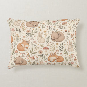 Knuffelige slapende bosdieren Boho patroon throw Accent Kussen