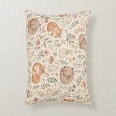 Knuffelige slapende bosdieren Boho patroon throw Accent Kussen (Voorkant(Verticaal))