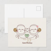 Knuffelige Sock Monkey Briefkaart (Voorkant / Achterkant)