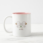 Knuffelige Sock Monkey Tweekleurige Koffiemok (Links)