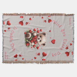 Knuffelige teddybeer Liefdes Harten & Rozen Valent Deken