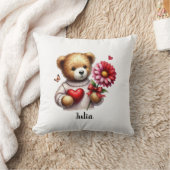 Knuffelige Teddybeer Naam Valentijnsdag Kussen (Deken)