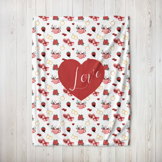 Knuffelige Valentijnsdagdeken Met Een Rode Hart Fleece Deken