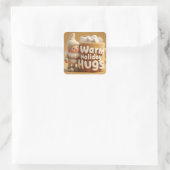 Knuffelige Viltkabouter met Marshmallow Mok  Vierkante Sticker (Tas)