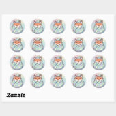 Knuffelige Vossenstickers Ronde Sticker (Vel)