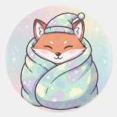 Knuffelige Vossenstickers Ronde Sticker (Voorkant)