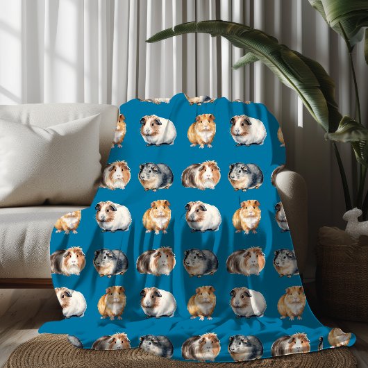 Knuffelige Waterverf Cavia Deken
