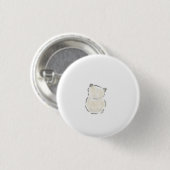 Knuffelige Witte Kat Achteraanzicht Handgetekende Ronde Button 3,2 Cm (Voorkant /achterkant)